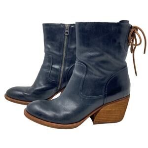 Kork-Ease Cherna Leather Lace Up Boots Booties In Black Women’s Size 6.5